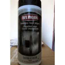 Wipes - Stainless Steel Wipes - All Purpose - Weiman Brand   / 1 x 30 Wipes / 7" x 8" See Pictures For More Details
